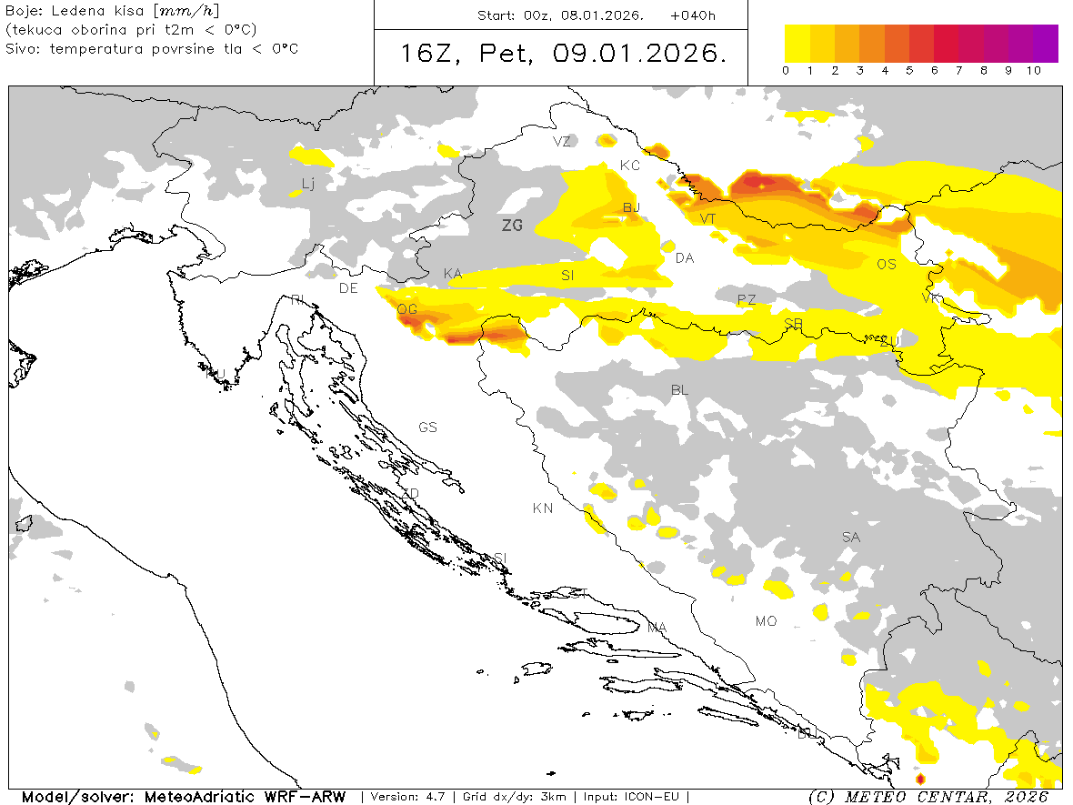 Kontinent: ledena kiša u petak