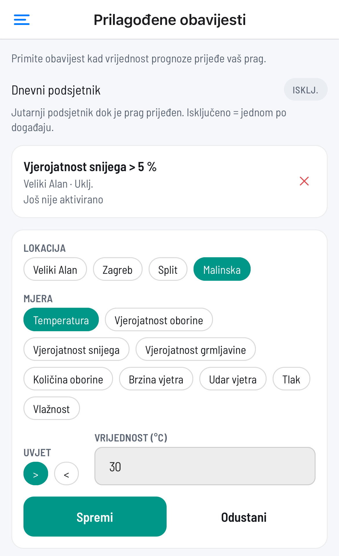 Prilagođene obavijesti